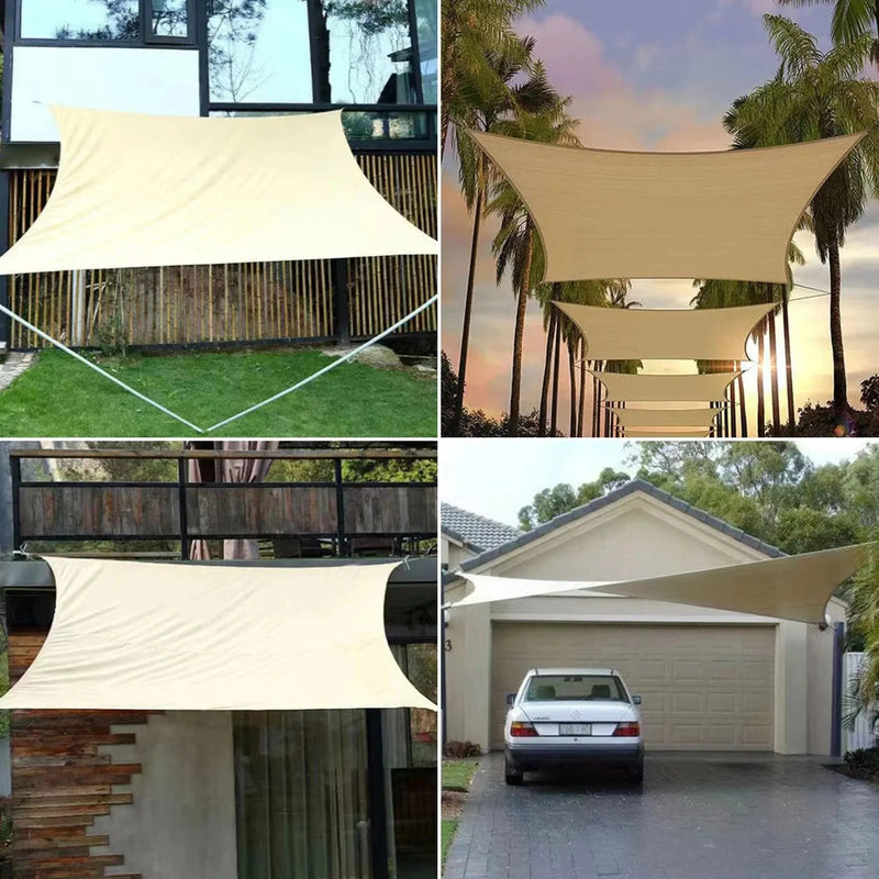 Outdoor Awnings Waterproof Sun Shade Sail Garden Canopi For Terrace Car Canvas Awning Rectangle Pool Sun-Shelter Sunshade Sail - The Best Commerce