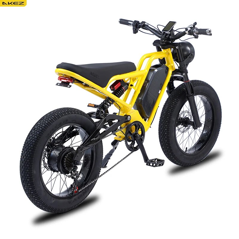 AKEZ Electric Bike with Hydraulic Brake, Off-Road Ebike, 20*4.0, Fat Tire, 45 km/h, 7 Speed, 1500W, 48V, 18Ah, US Stock - The Best Commerce