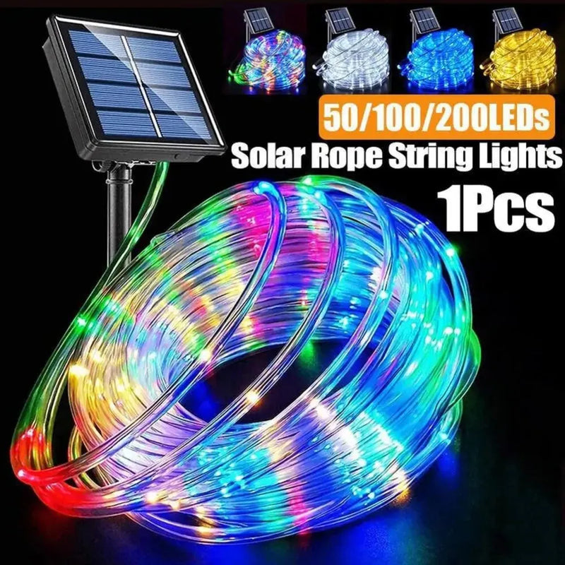 Outdoor Solar Tube Rope Led Light Garden Christmas Decoration 22m/12m Xmas Wedding Garland WaterProof String Light Fairy Strip - The Best Commerce