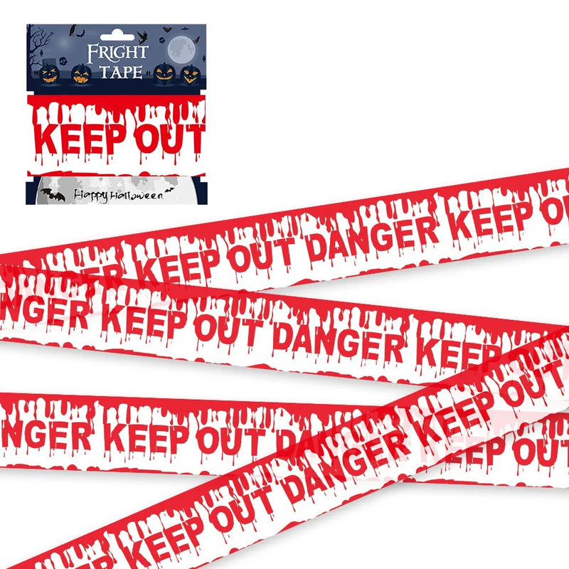 Halloween Warning Tape Signs Halloween Props Window Prop Party Danger Warning line 580x8.5cm Halloween Decoration Witch Balloons - The Best Commerce