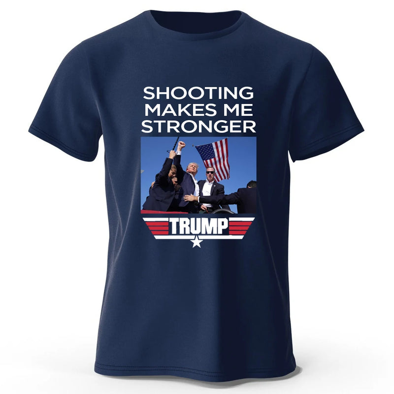 President 2024 Donald Trump Shooting Makes Me Stronger T-shirt Sport 100% Cotton Print Tee For Men Women Graphic Tops T Shirts