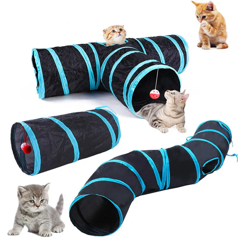 Cat Tunnel Pet Supplies Cat S T Pass Play Tunnel Foldable Cat Tunnel Cat Toy Breathable Drill Barrel for Indoor loud paper - The Best Commerce
