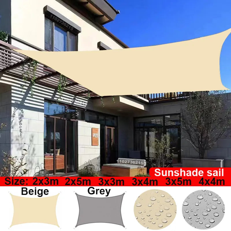 Outdoor Awnings Waterproof Sun Shade Sail Garden Canopi For Terrace Car Canvas Awning Rectangle Pool Sun-Shelter Sunshade Sail - The Best Commerce