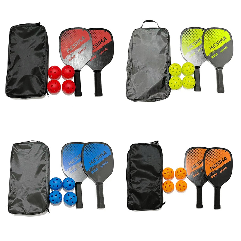 Pickle Paddles Rackets Set Portable Pickle Paddle Set Of 2 Ultra Cushion Racquet Rackets 4 Pickleballs Balls Racquet Bag - The Best Commerce