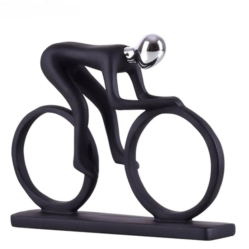 Modern Abstract Resin Bicycler Cyclist Statue Bicycle Rider Statue Bike Racer Rider Figurine Office Living Room Decor - The Best Commerce