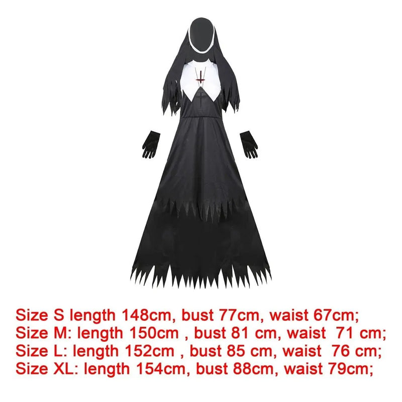 S-XL Halloween Costume The Demon Scary Sinful Sister Scary Costumes Long Robes Lady Spooktacular Bloody Nun Cosplay Fancy Dress - The Best Commerce