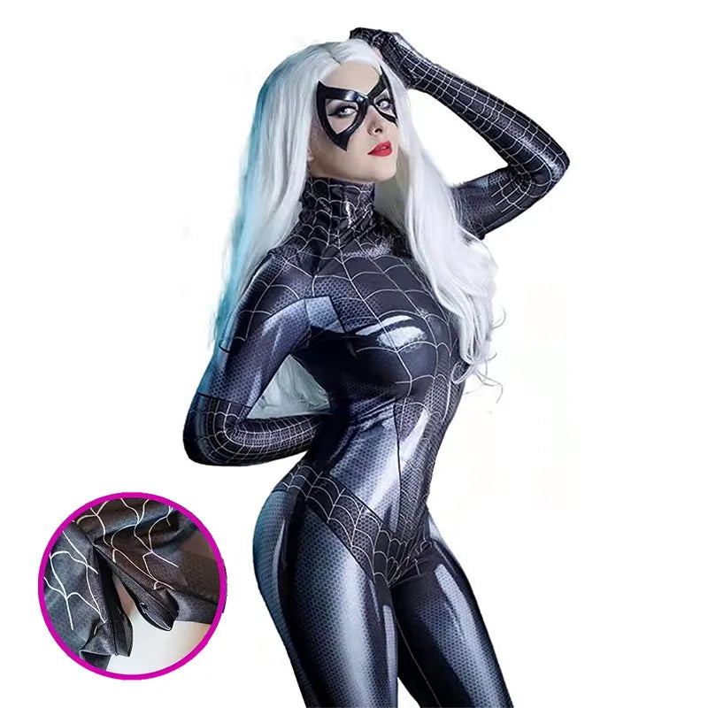 Movie Character Costume Sexy Jumpsuit with Mask for Halloween Cosplay Party with Cutout - The Best Commerce