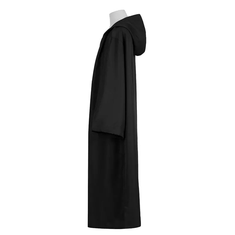 Halloween Cloak Plague Doctor Mask Cosplay Costume Sorcerer Long Shirt Hooded Black Robe Adult and Child Holiday Costume Set - The Best Commerce