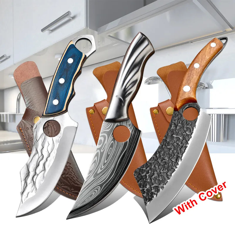 Handmade Forged Butcher Knife 5Cr15Mov Meat Cleaver Camping Fishing Outdoor Hunting Knife Sharp Boning Kitchen Chef Knife - The Best Commerce