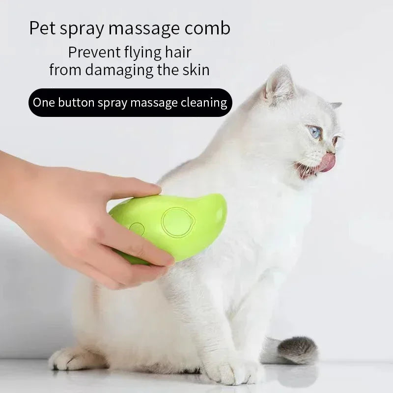 3 in 1 Dog Steamer Brush Electric Spray Cat Hair Brush Comb Massage Pet Grooming Remove Tangles and Loose Hair Supplies Steamy - The Best Commerce