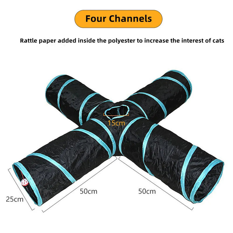 Cat Tunnel Pet Supplies Cat S T Pass Play Tunnel Foldable Cat Tunnel Cat Toy Breathable Drill Barrel for Indoor loud paper - The Best Commerce