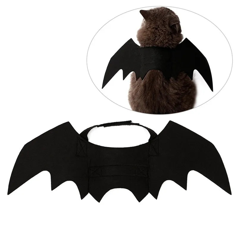 Halloween Cute Pet Clothes Black Bat Wings Harness Costume Cosplay Cat Dog Halloween Party for Pet Supplies - The Best Commerce