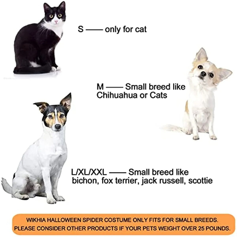Halloween Dog Costume Cat Spider Halloween Costume for Dog Pet Clothes Puppy Cat Costume Party Cosplay Outfit Black Spider Puppy - The Best Commerce