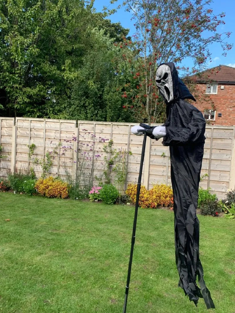 Garden Ghostface Scarecrow Halloween Decor Outside Hanging Scary Ghost Scarecrow Decorations Creative Courtyard Bird Repeller - The Best Commerce