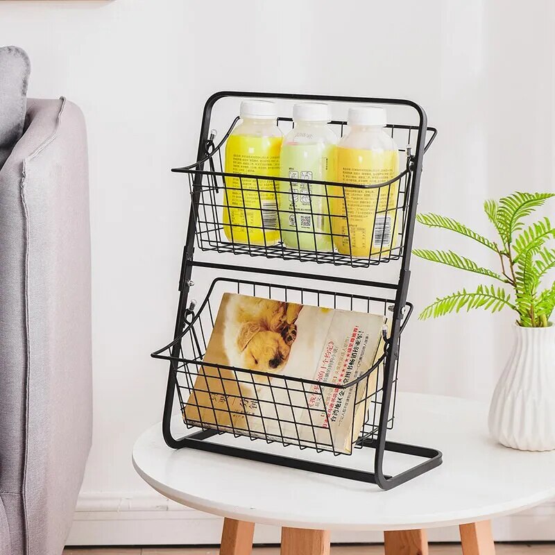 Kitchen Organizer Shelf Double Layer Seasoning Vegetables Fruits Holder Assembly Bathroom Cosmetic Removable Stand Storage Shelf - The Best Commerce