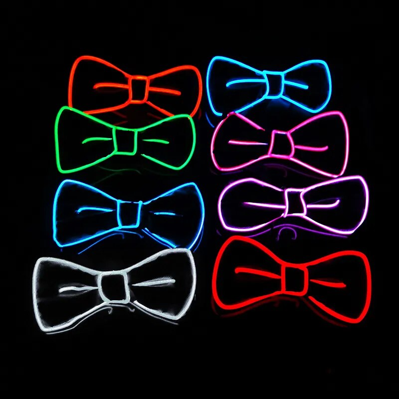 Glow in the Dark LED Bow Tie Luminous Flashing Necktie For Birthday Party Wedding Christmas Decoration Halloween Cosplay Costume - The Best Commerce