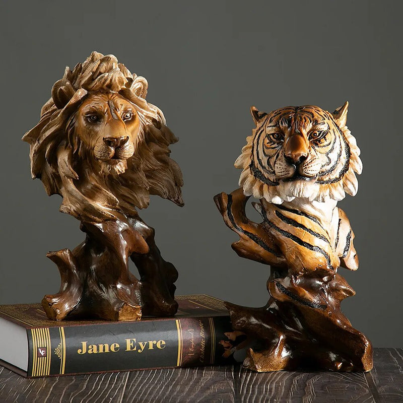 American Style Animal Decorations Statue Wolf Lion Tiger Eagle Horse Sculpture Animal Home decor Living Room Bedroom Bookcase - The Best Commerce