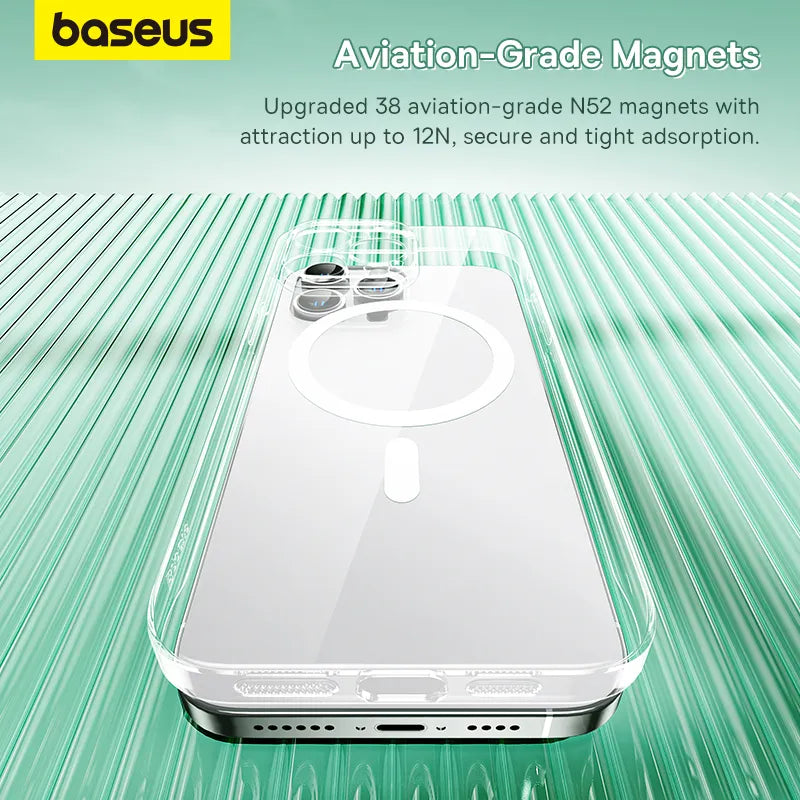Baseus Magnetic Case for iPhone 14 15 13 12 11 Pro Max Wireless Charging Cover For iPhone 15 13 12 Pro Max PC Magnet Phone Case - The Best Commerce