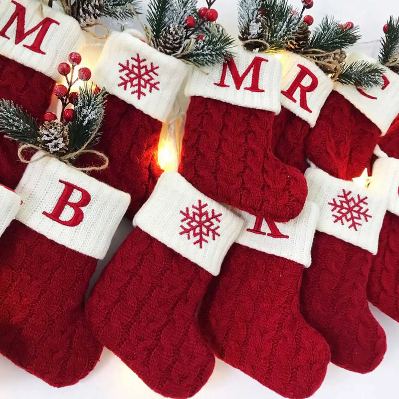 Christmas Alphabet Knitting Socks Christmas Tree Ornaments Christmas Decorations For Home 2022 Navidad Noel 2023 Xmas Gift - The Best Commerce