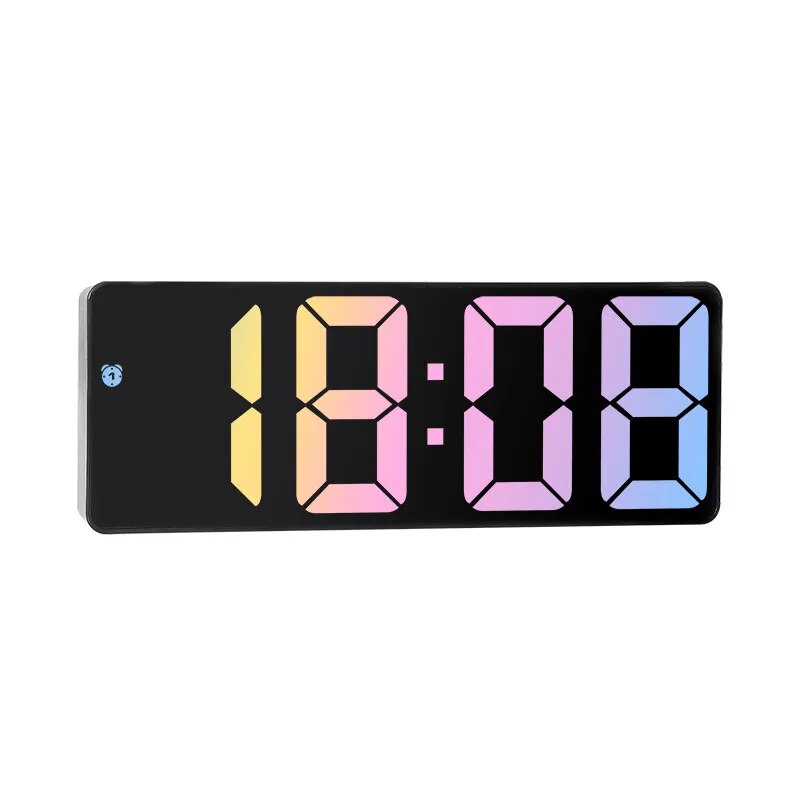 Acrylic Digital Alarm Clock Voice Control Colorful Font Night Mode Table Clock Snooze 12/24H Electronic LED Clocks - The Best Commerce