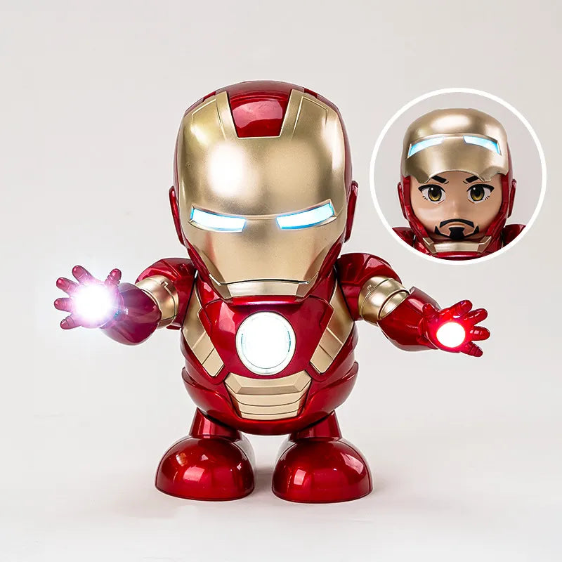 Q version Marvel Iron Man MK3 Tony Stark Model Action Figure dance toys Birthday gift for children - The Best Commerce