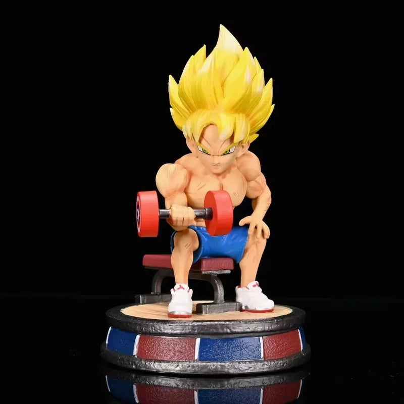 Dragon Ball Son Goku Bodybuilding muscle Lifting dumbbells Ver. PVC Action Figure Model Toy 17cm - The Best Commerce