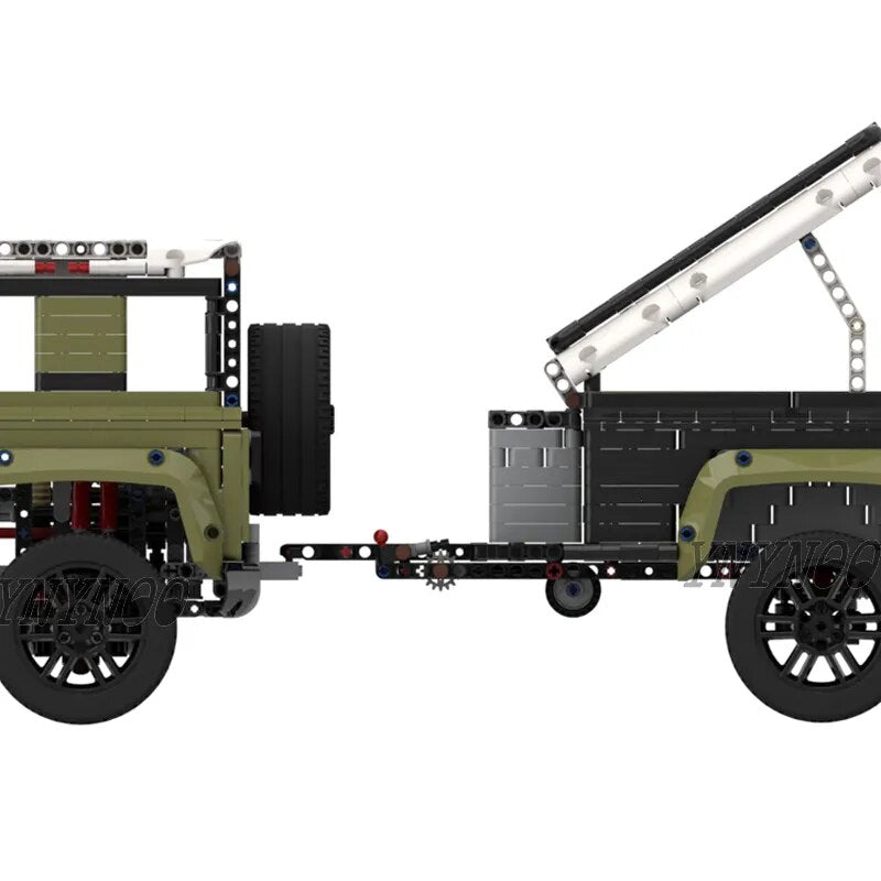 Customed Technical MOC Trailer Truck Container Offroad Trailer for Defender 42110 Building Blocks Model DIY Bricks Toy Gift - The Best Commerce