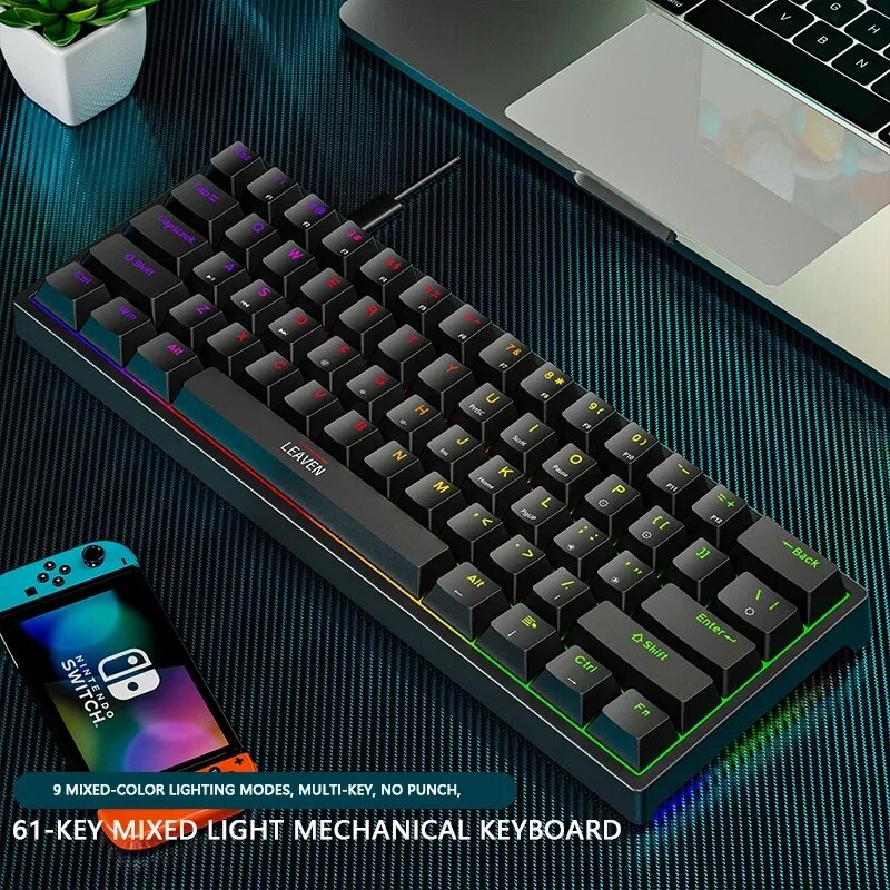 K620 Mini Backlit RGB Gaming Mechanical Keyboard Gamer Mechanic Kit 60 Percent DIY Custom PBT Keycap Hotswap Pink White USB PC - The Best Commerce