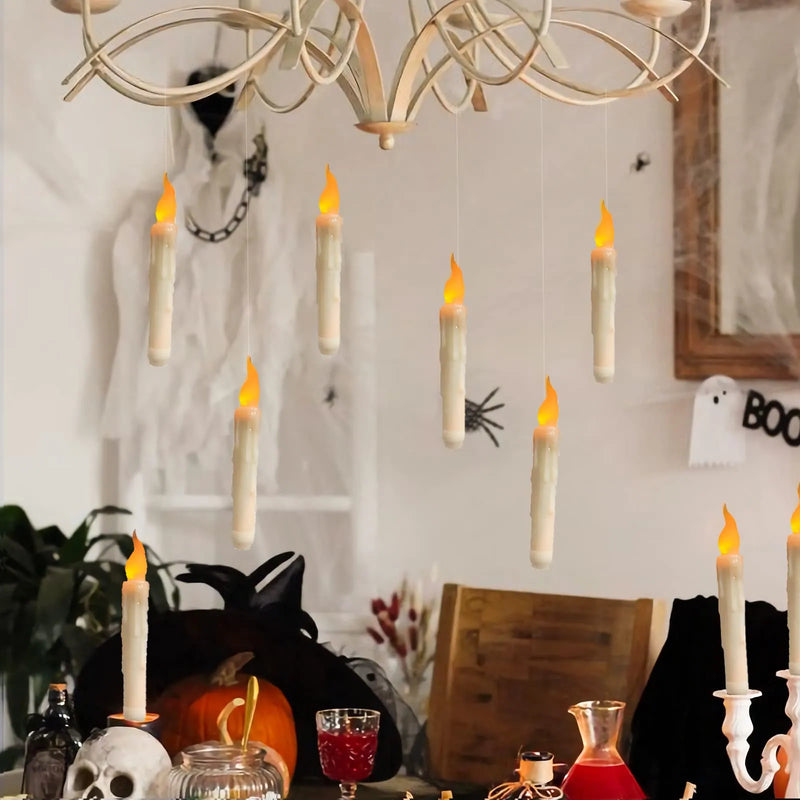Floating LED Candles with Remote Control Witch Halloween Decor for Party Supplies Birthday Wedding 2023 Christmas Home Bedroom - The Best Commerce