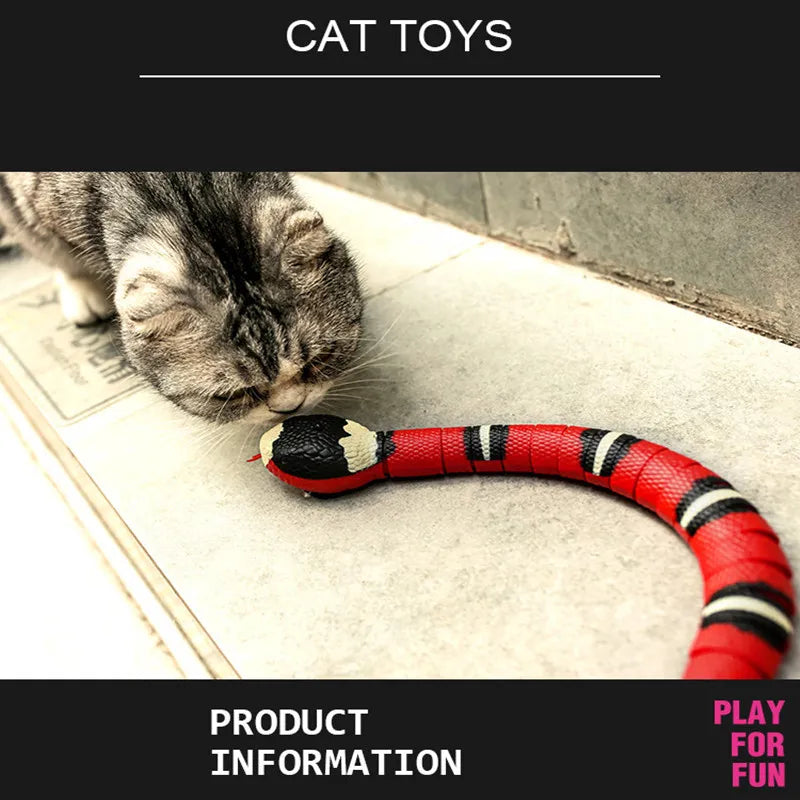 Smart Sensing Interactive Cat Toys Automatic Eletronic Snake Cat Teasering Play USB Rechargeable Kitten Toys for Cats Dogs Pet - The Best Commerce