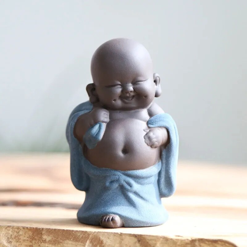 Little Monk Figurine Mini Monk Statue Cute Buddha Monk Statue Adorable Baby Little Monk Decoration Creative Little Monk Ornament - The Best Commerce