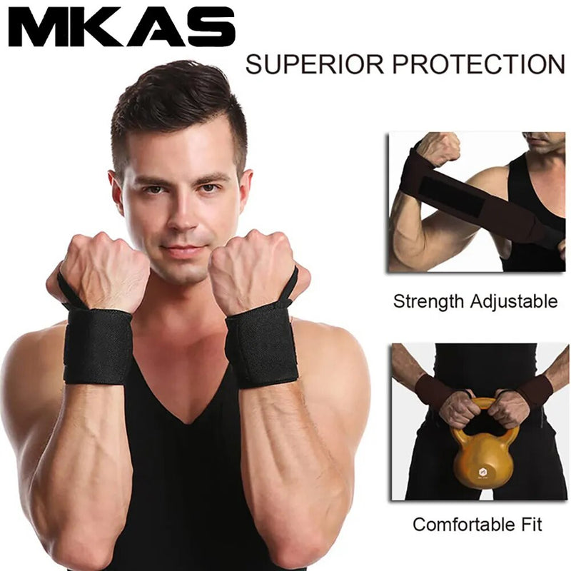 Fitness Wrist Wraps Weight Lifting Gym Wrist Straps Cross Training Padded Thumb Brace Strap Power Hand Support Bar Wristband - The Best Commerce