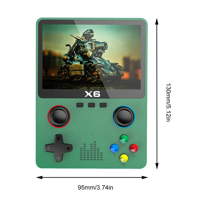 X6 Portable Game Console 3.5 Inch IPS HD Screen Mini Handheld Game Player 3D Joystick Built in 10000 Games For GBA FC Kids Gifts - The Best Commerce
