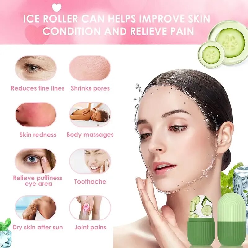 Silicone Skin Care Beauty Lifting Contouring Silicone Ice Cube Trays Ice Globe Ice Balls Face Massager Facial Roller Reduce Acne - The Best Commerce