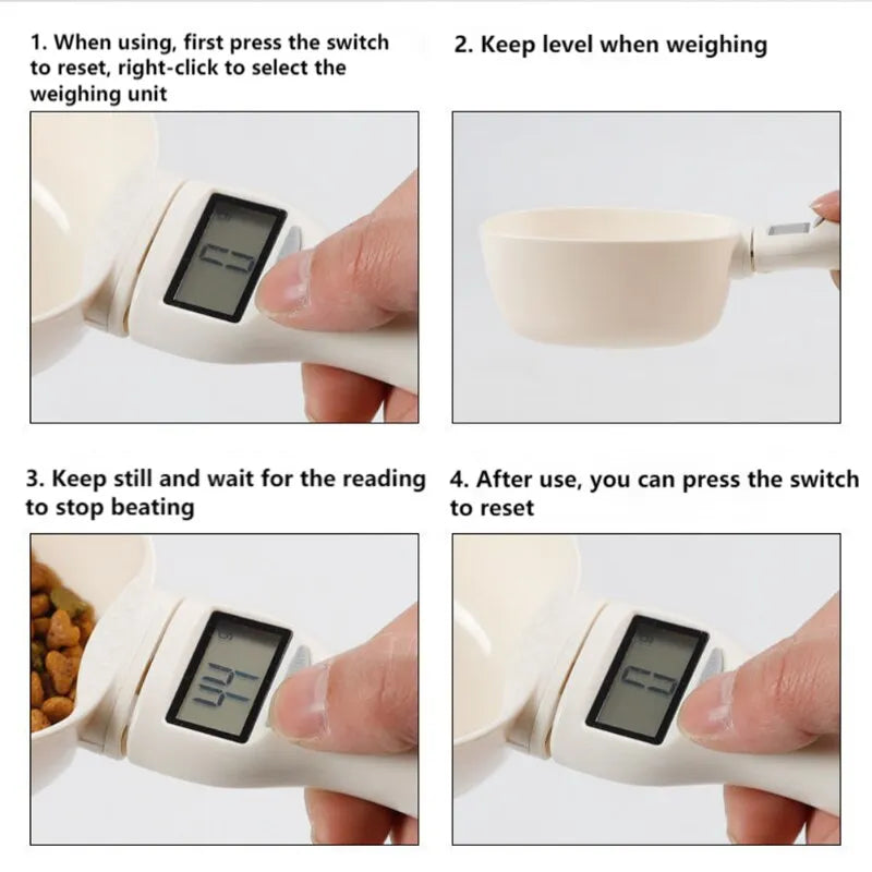 Pet Food Scale LCD Electronic Precision Weighing Tool Dog Cat Feeding Food Measuring Spoon Digital Display Kitchen Scale - The Best Commerce