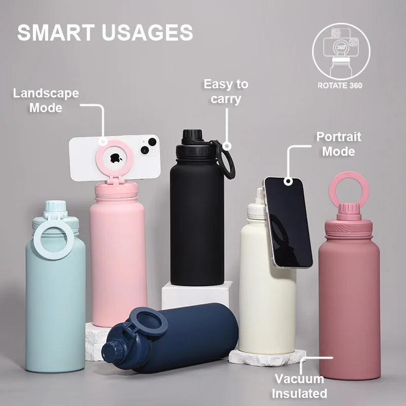 1L Thermos Cup,Cellphone Magnetic Stand.