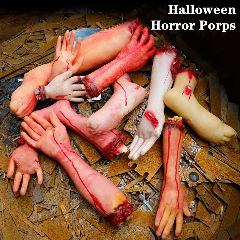 Halloween Party Decoration Bloody Fake Broken Arm Hand Finger Foot Scary Kids Gift For Home Outdoor Horror Props Supplies - The Best Commerce