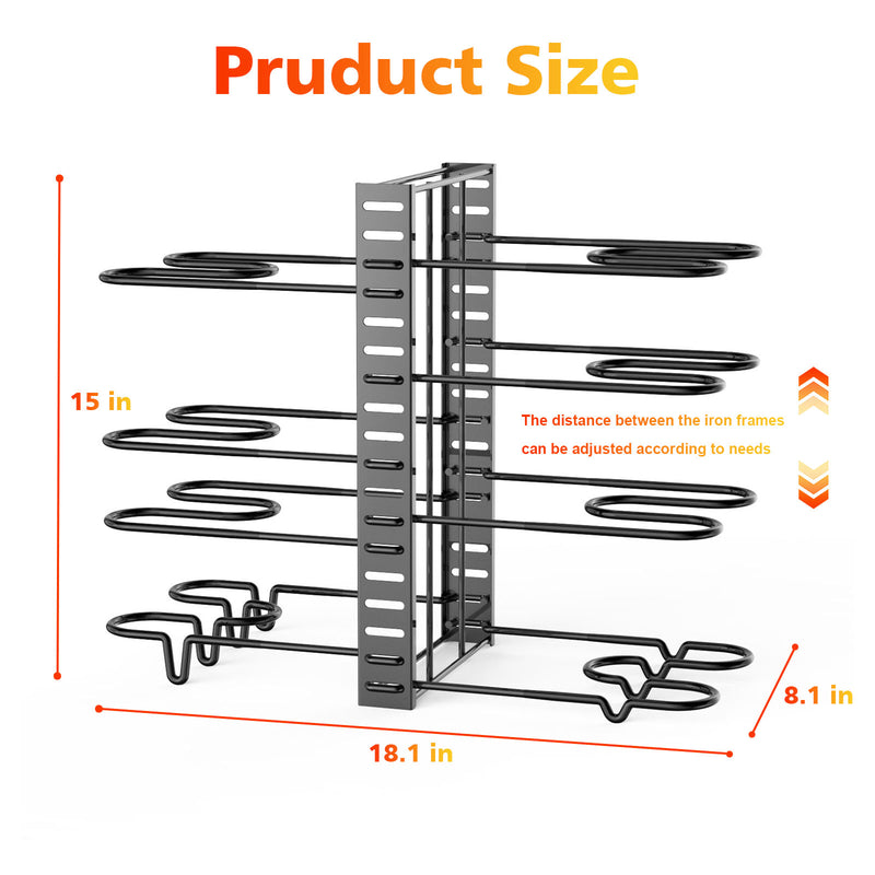 Pot And Pan Organizer, Pot Lid Holders & Pan Rack, Multiple DIY Methods, 8 Tier Pot Racks, Adjustable Kitchen Organization And Storage For Pots And Pans. - The Best Commerce