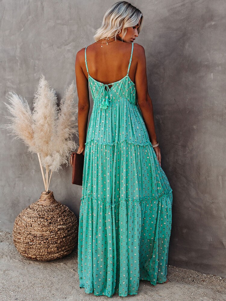 Tiffany Turquoise Bohemian Beach Dress - The Best Commerce