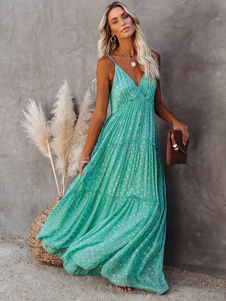 Tiffany Turquoise Bohemian Beach Dress - The Best Commerce