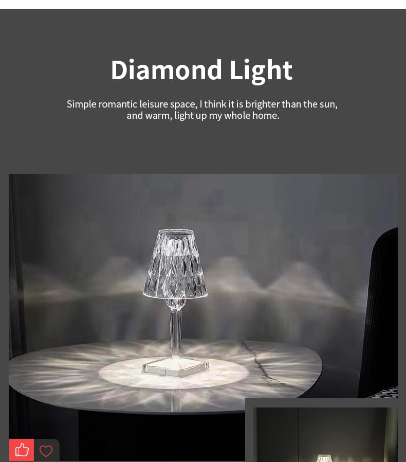 USB Diamond Table Lamp - The Best Commerce