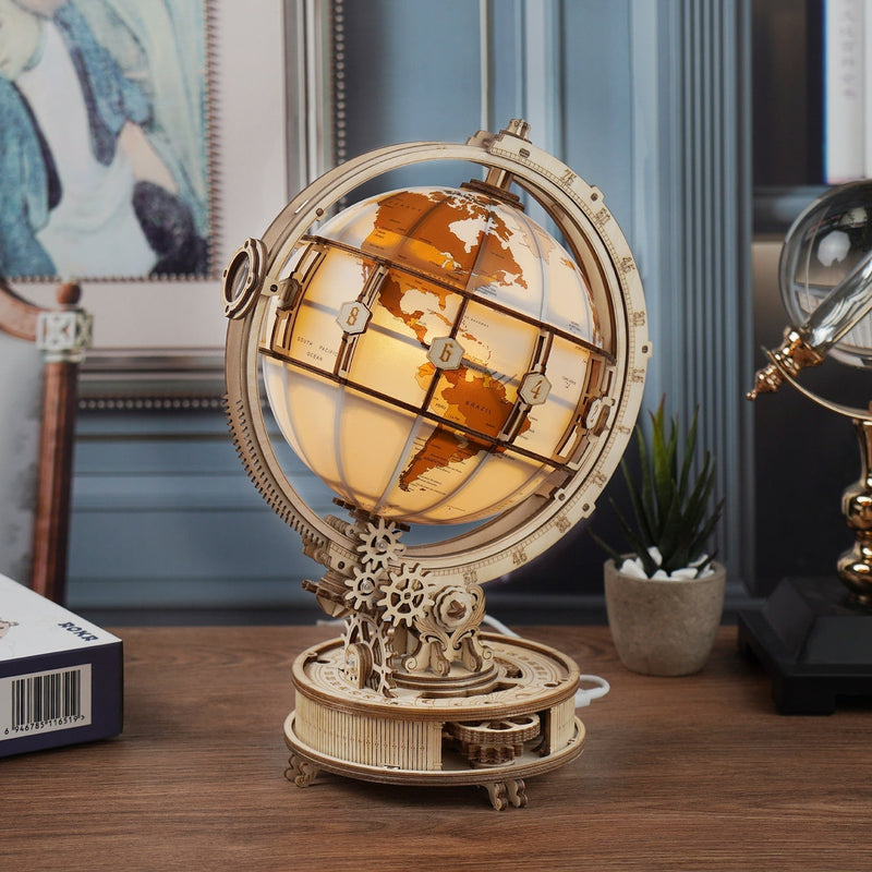DIY Wooden Globe with LED Light - The Best Commerce